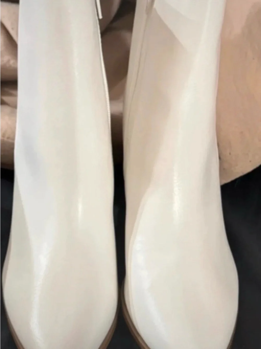 Dream Pairs White Side-Zip Block Heel Ankle Booties